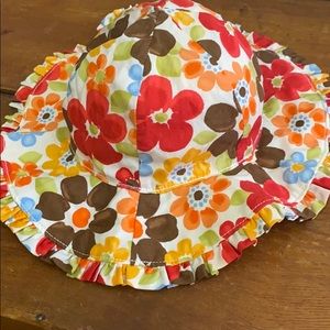 Crazy 8 Floral Hat Chin Strap Sz 12-24 Months